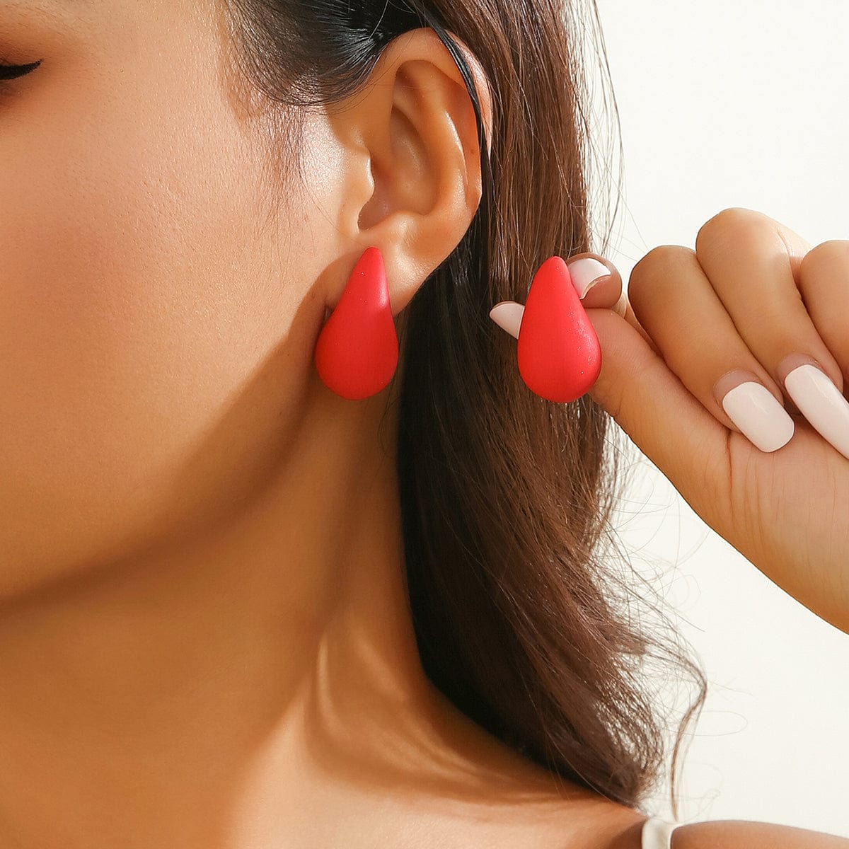 Geometric Colorful Waterdrop Pattern Dangle Earrings