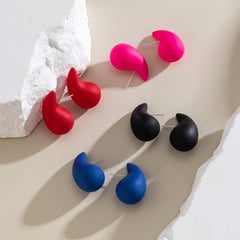 Geometric Colorful Waterdrop Pattern Dangle Earrings