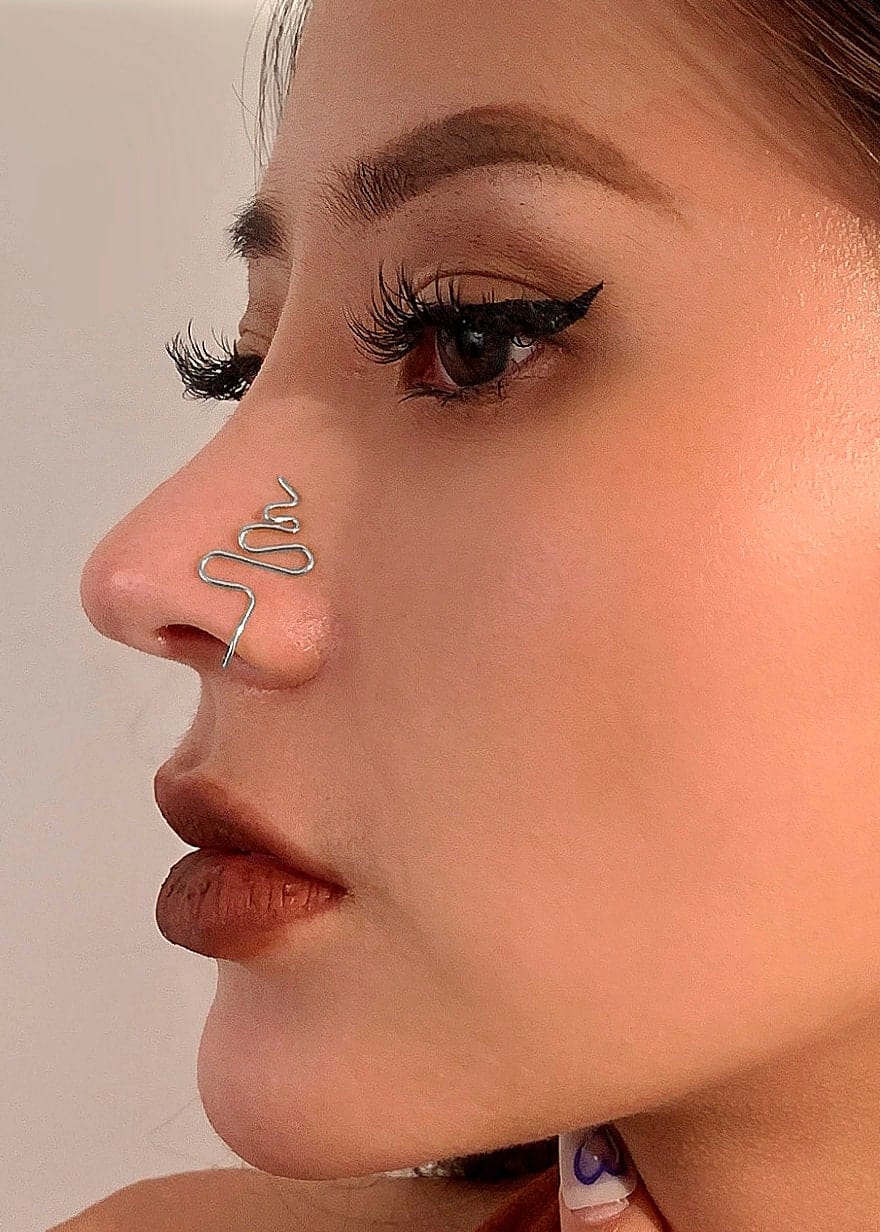 Geometric Gold Silver Plated Nose Cuff