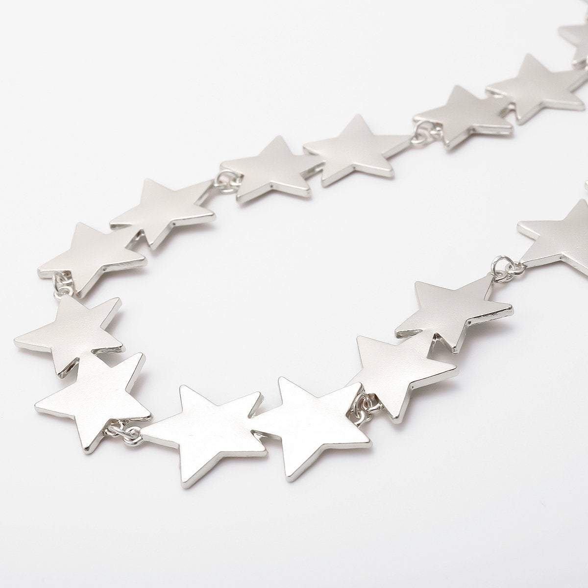 Geometric Gold Silver Tone Celestial Star Waist Chain