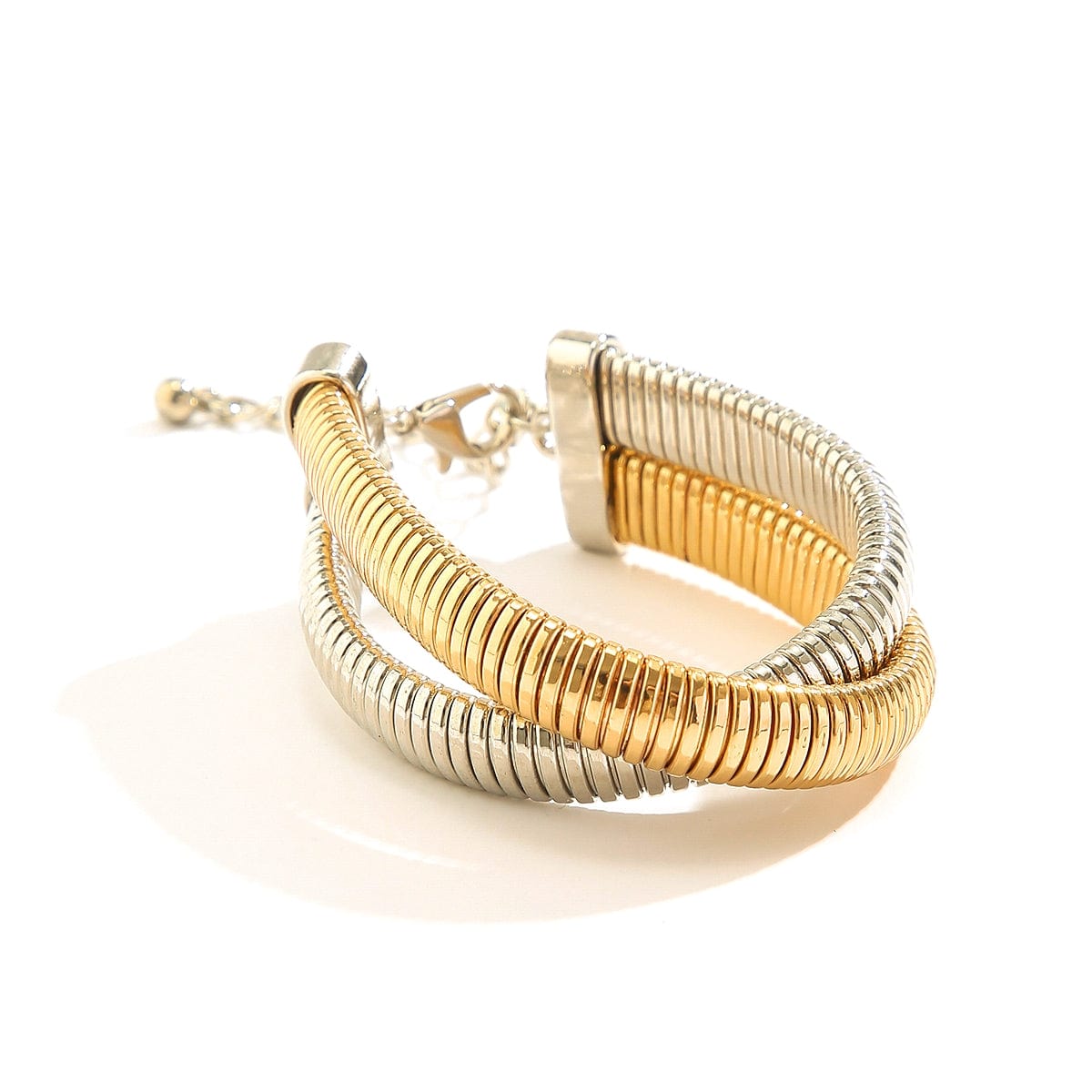 Geometric Intermeshing Bangle Bracelet