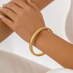 Geometric Metallic Bangle Bracelet