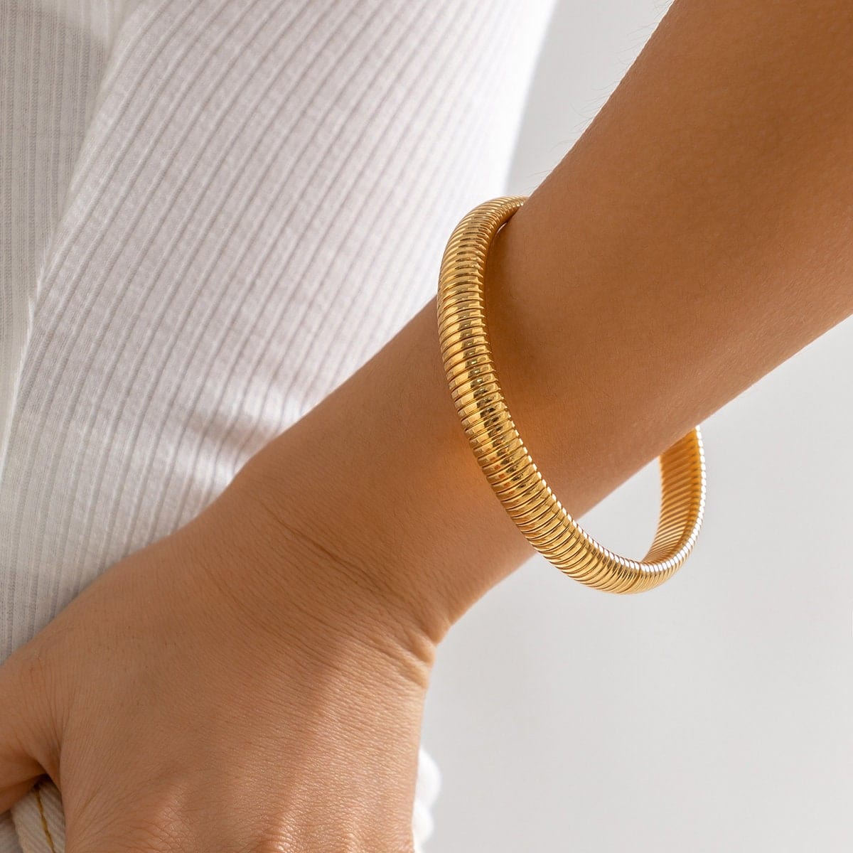 Geometric Metallic Bangle Bracelet