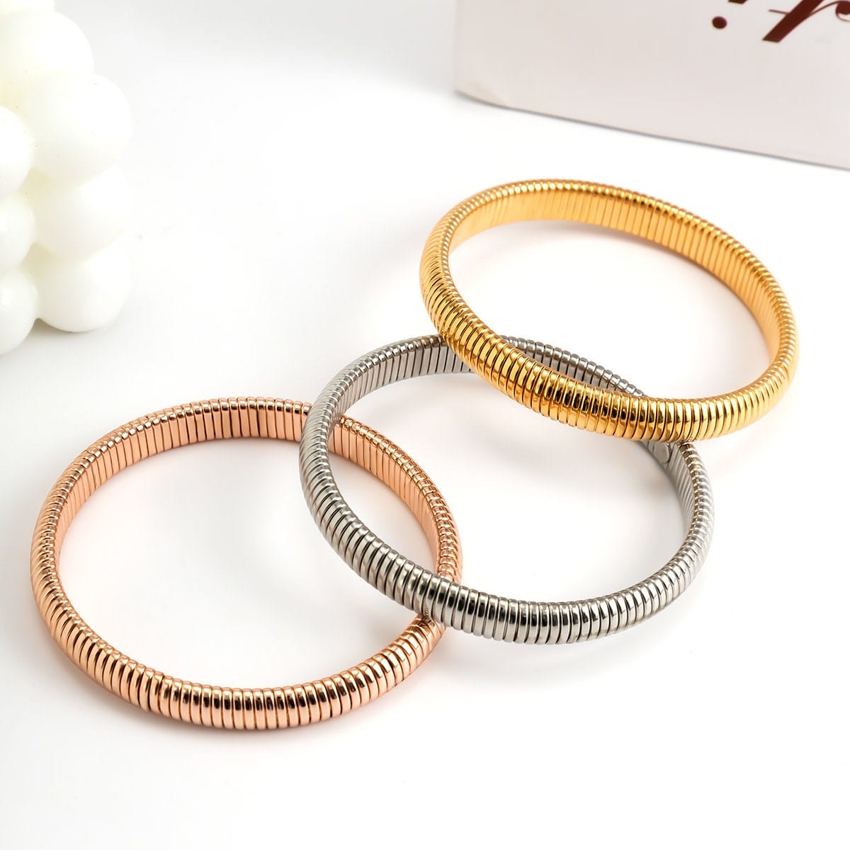 Geometric Metallic Bangle Bracelet