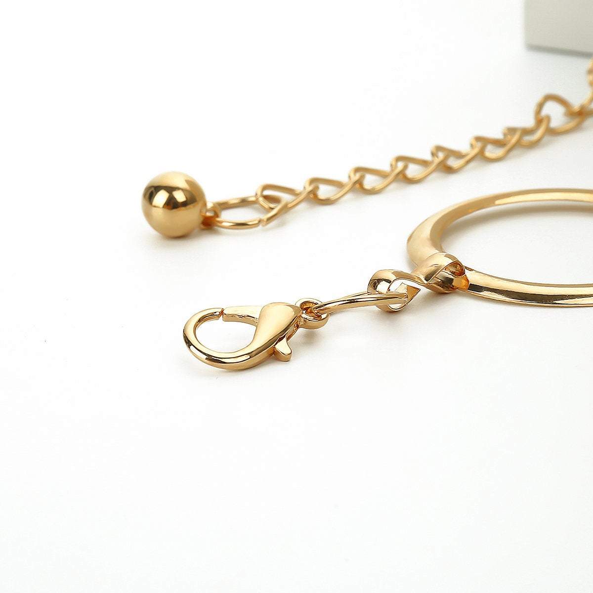 Geometrical O Ring Shape Waist Belt - Chic Gold Tone Body Chain - Elegent Minimalist Big Ring Belly Chain