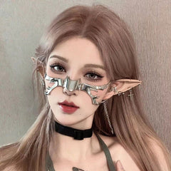 Gothic Hip Hop Glamorous Metallic Face Mask