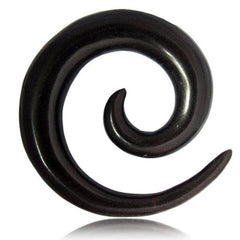 Hand Carved Black Areng Wood Ear Spiral Expander