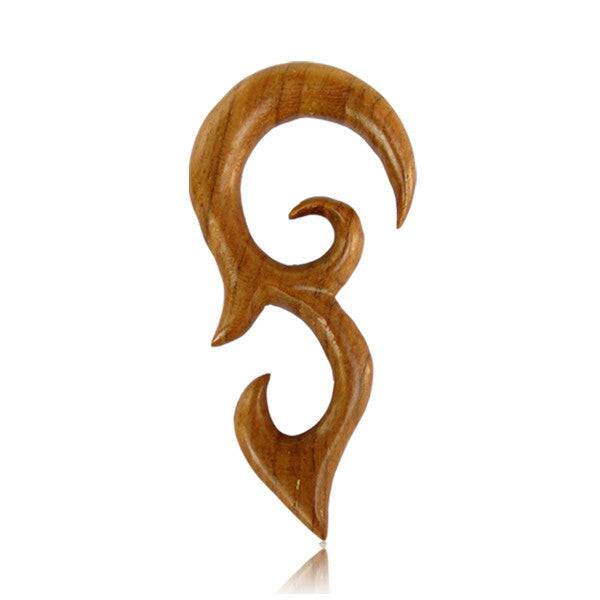 Hand Carved Teak Wood Tribal Claw Ear Expander
