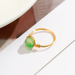 Handmade Colorful Chalcedony Stone Ring