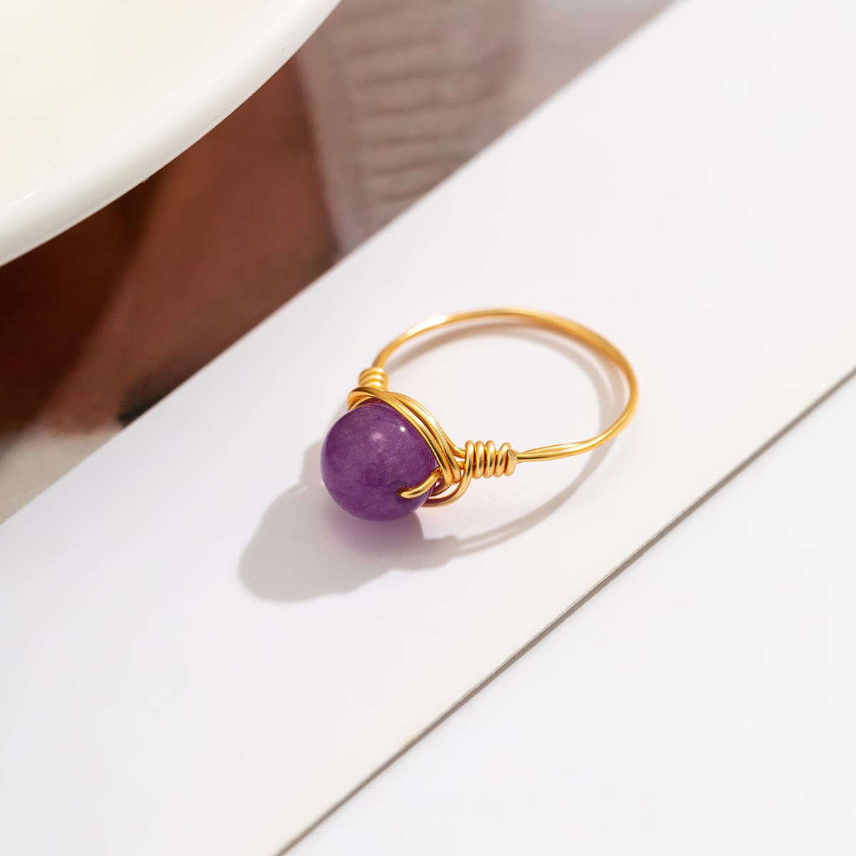 Handmade Colorful Chalcedony Stone Ring