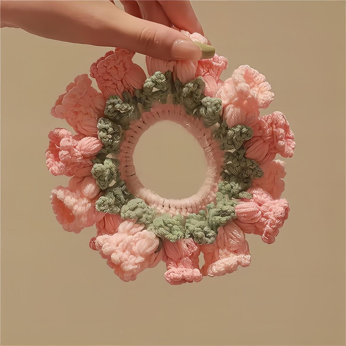 Handmade Crochet Lily Of The Valley Chignon Hair Band