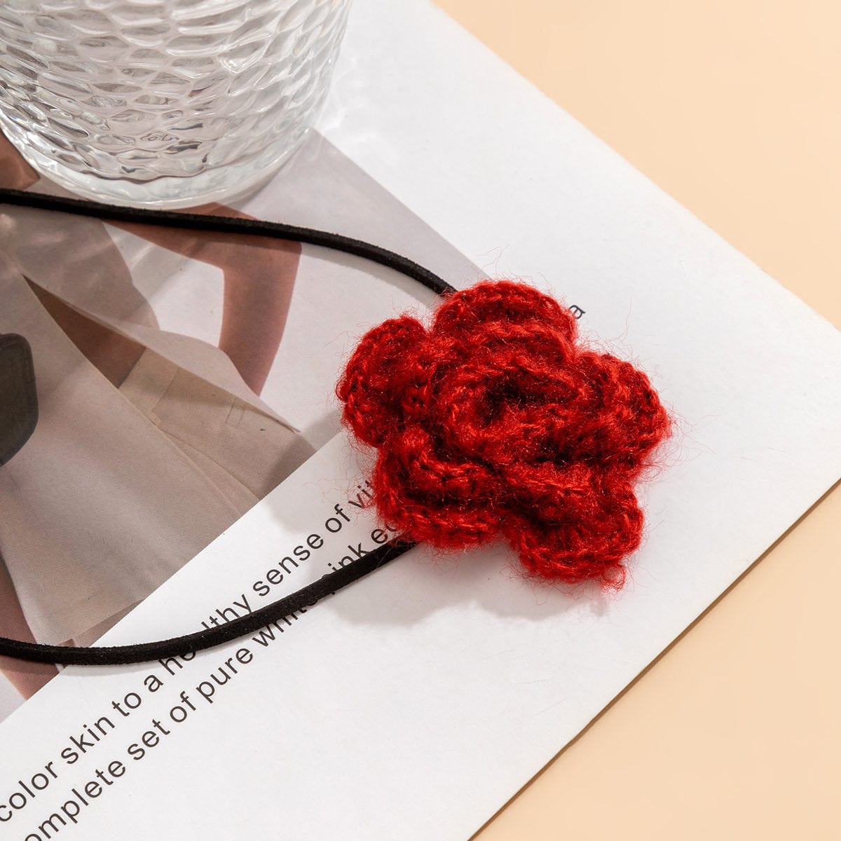 Handmade Crochet Rose Flower Belly Chain