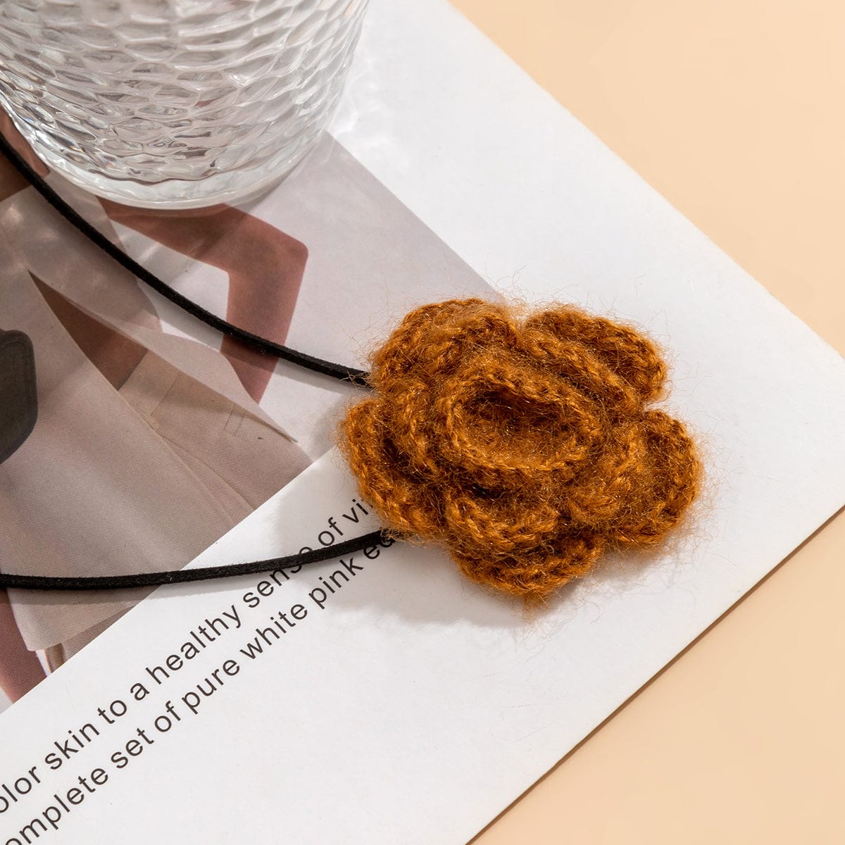 Handmade Crochet Rose Flower Belly Chain