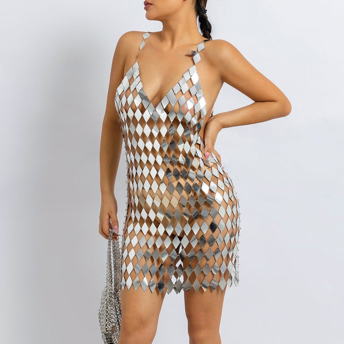 Handmade Glitter Rhombic Sequin Dress