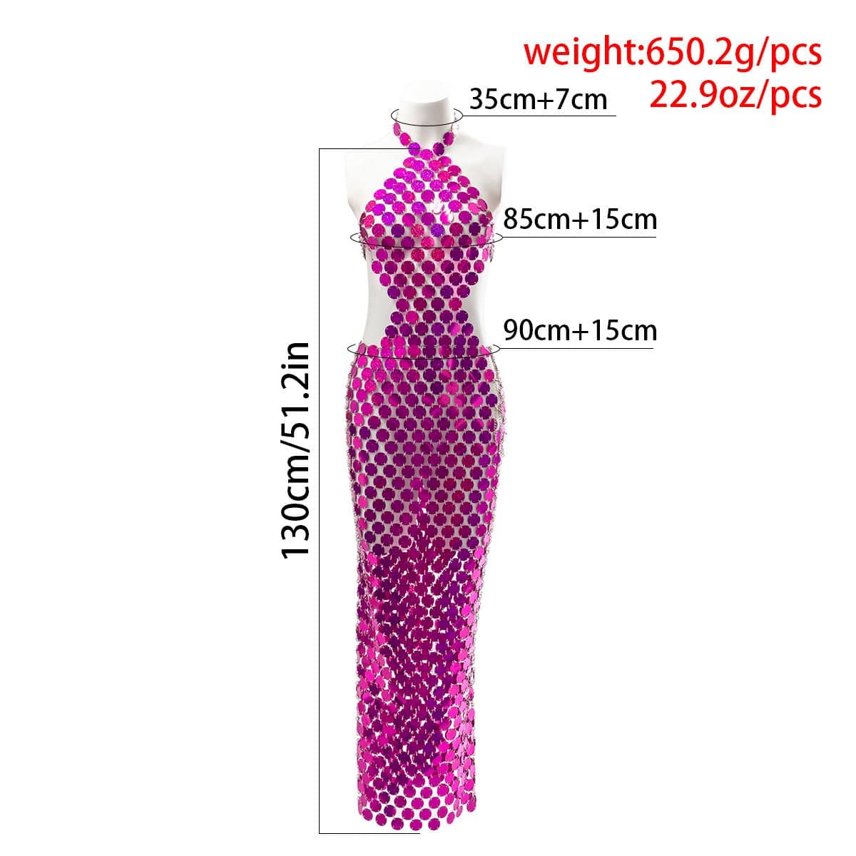 Handmade Glitter Squamous Sequins Patchwork Long Dress