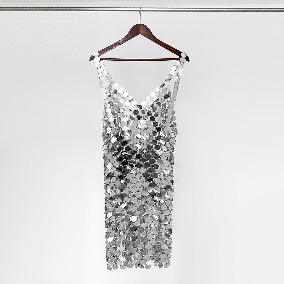 Handmade Glitter Squamous Sequins Patchwork Rave Party Midi Dress