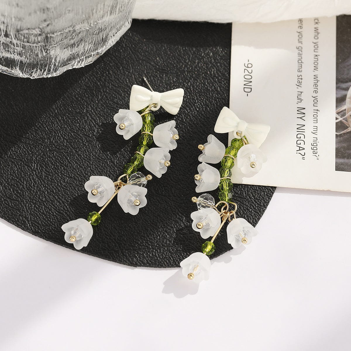 Handmade Lily Of The Valley Dangle Earrings