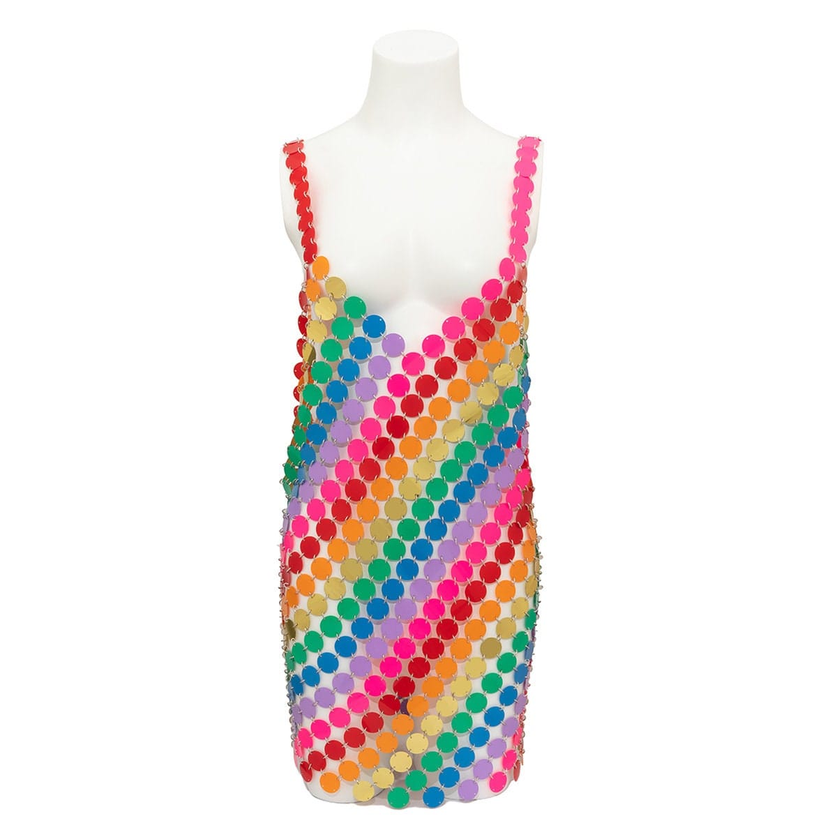 Handmade Rainbow Squamous Sequins Patchwork Nightclub Party Mini Dress
