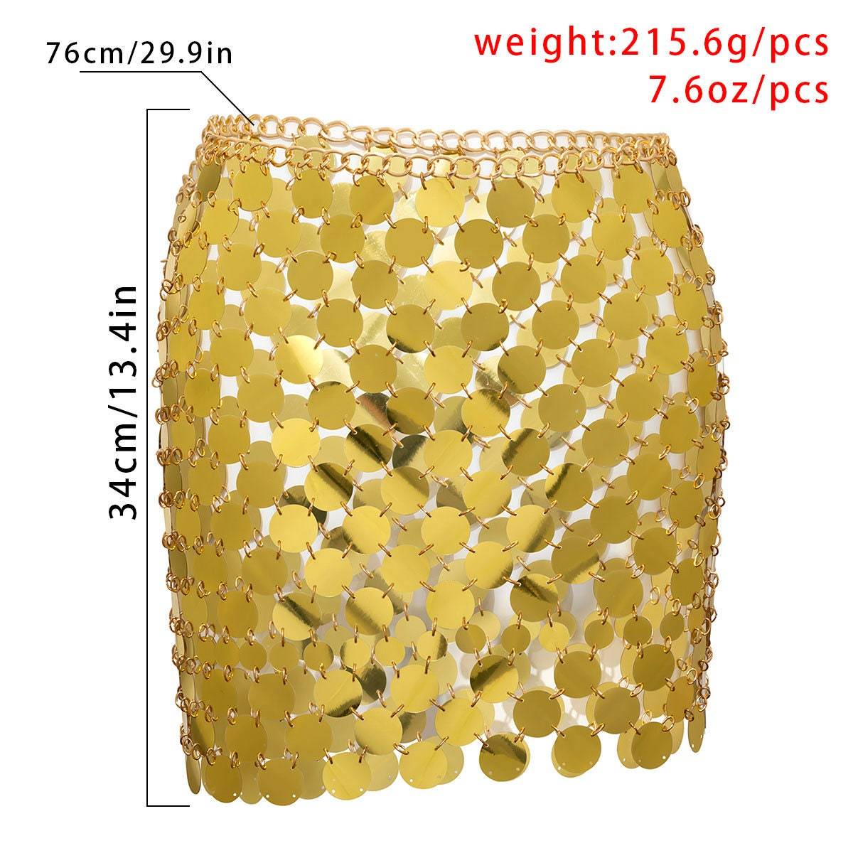 Handmade Glitter Sequins Patchwork Nightclub Party Skirt