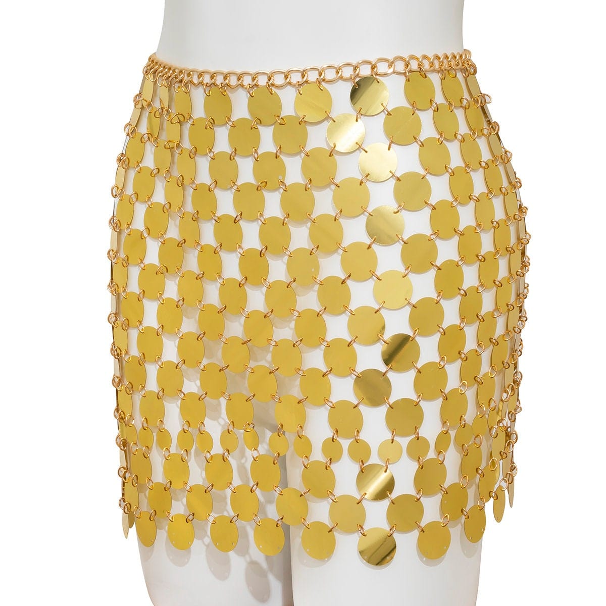 Handmade Squamous Glitter Sequins Patchwork Strappy Nightclub Party Skirt