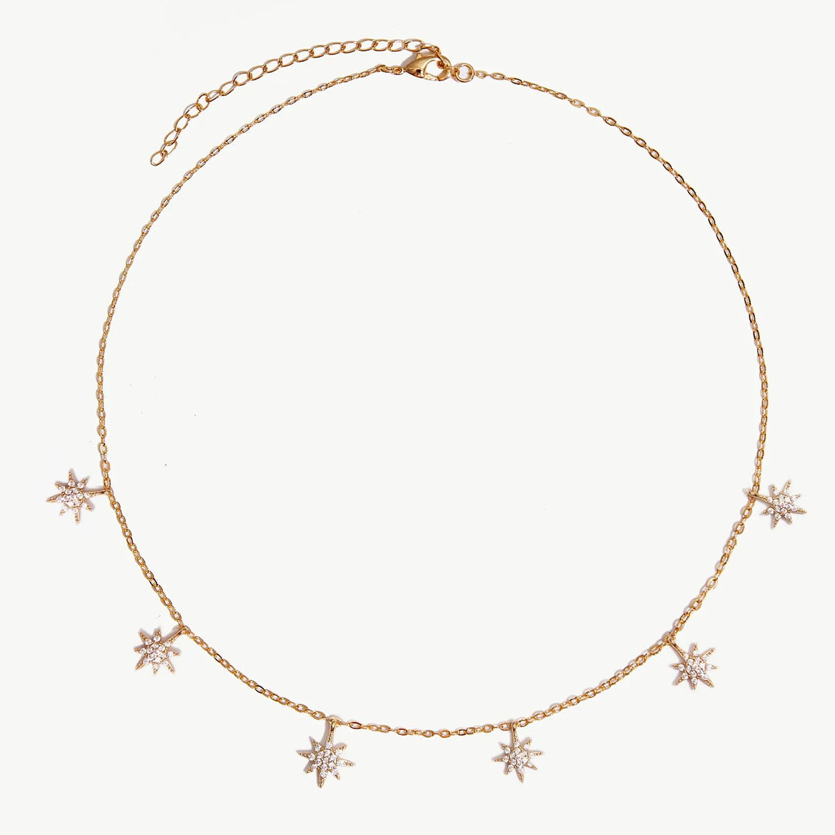 Pave Star Stations Necklace