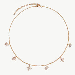 Pave Star Stations Necklace