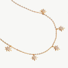 Pave Star Stations Necklace