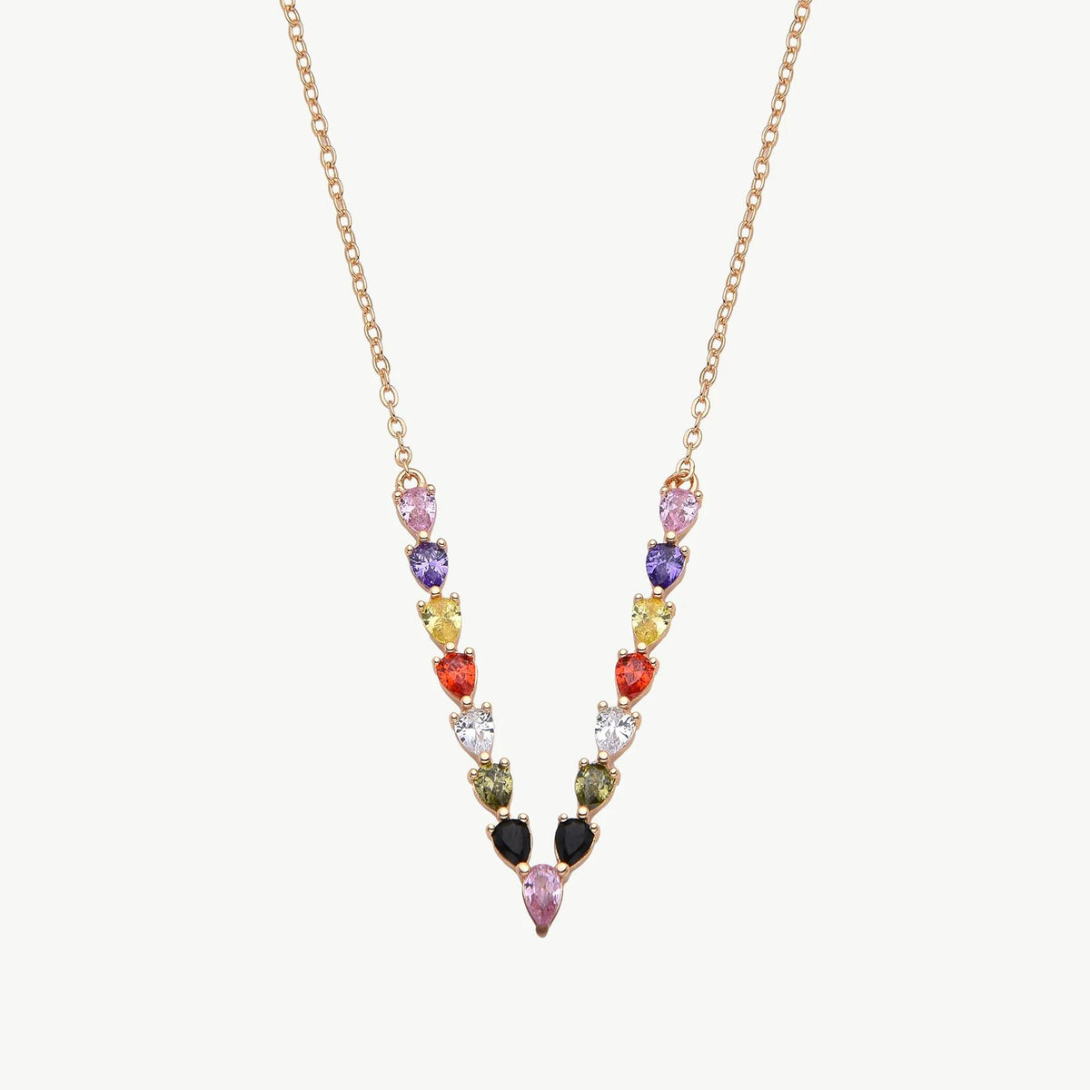 Rainbow V Necklace