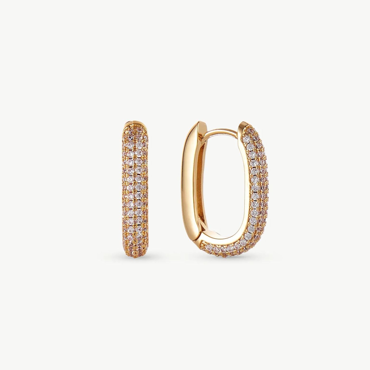 Pave Huggie Hoop Earrings