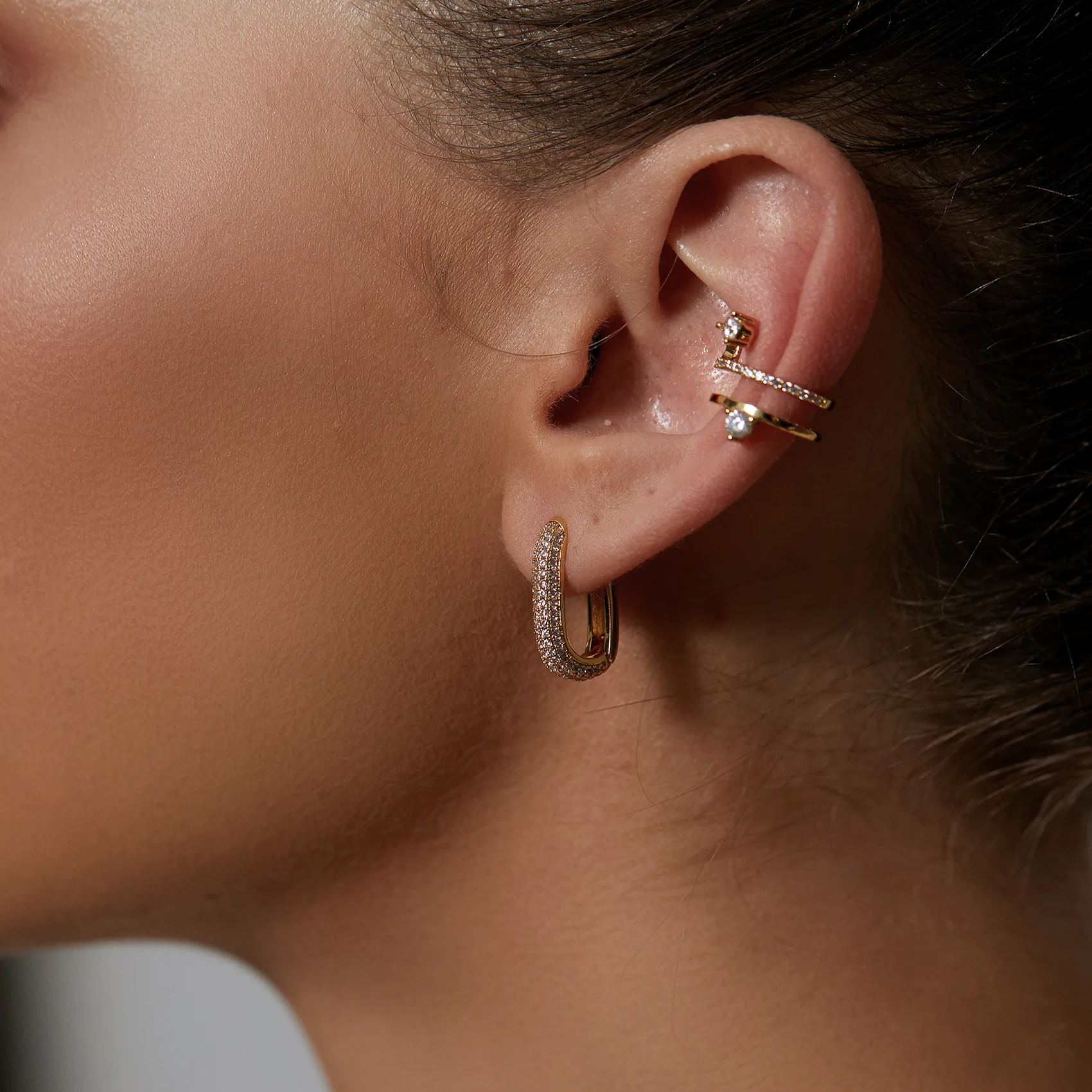 Pave Huggie Hoop Earrings