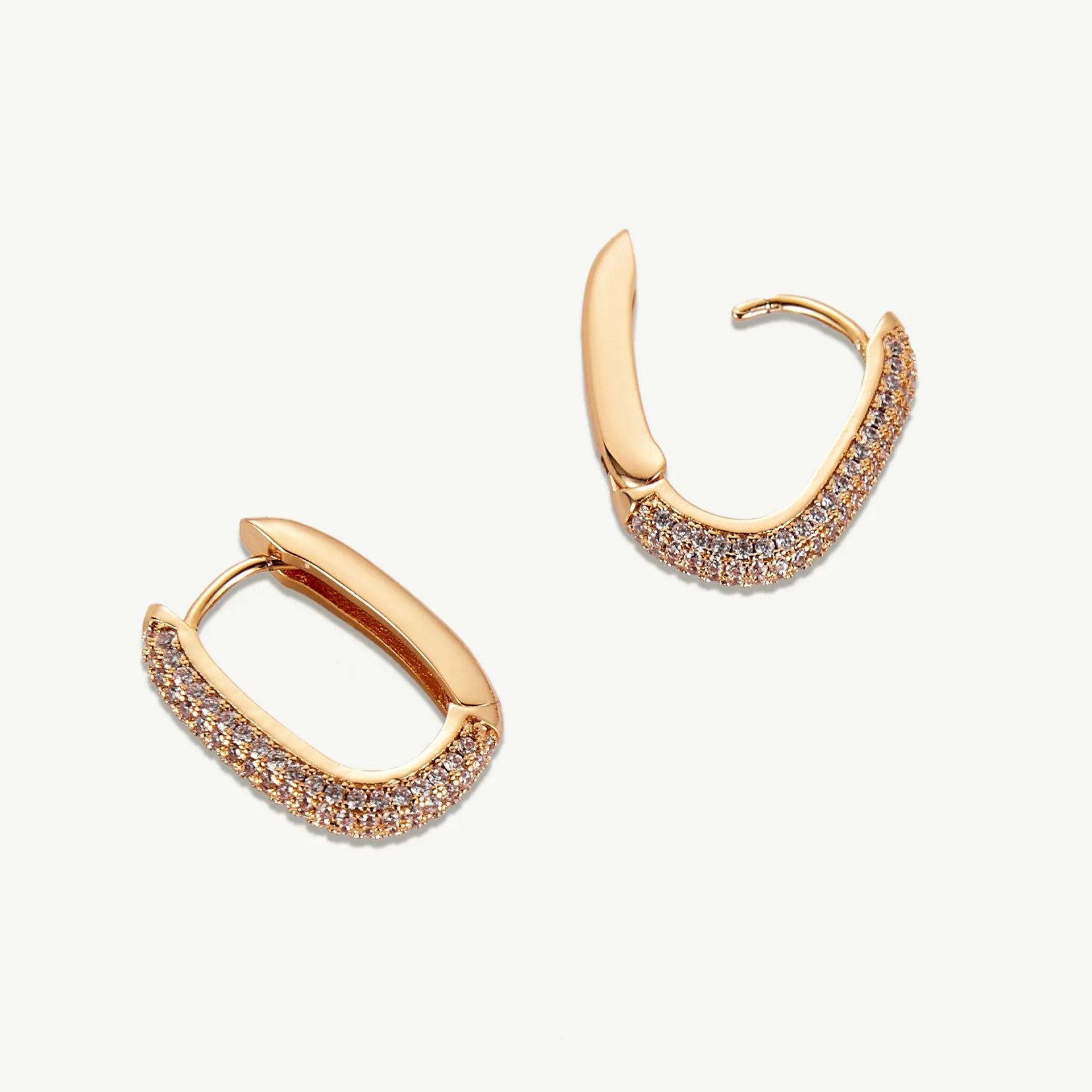 Pave Huggie Hoop Earrings