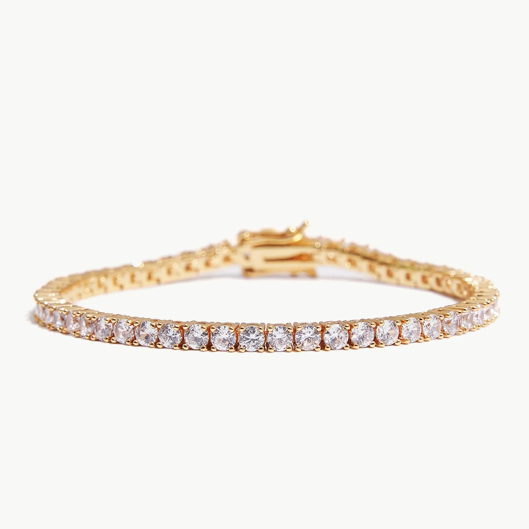 Delicate Gold Tennis Bracelet-3mm