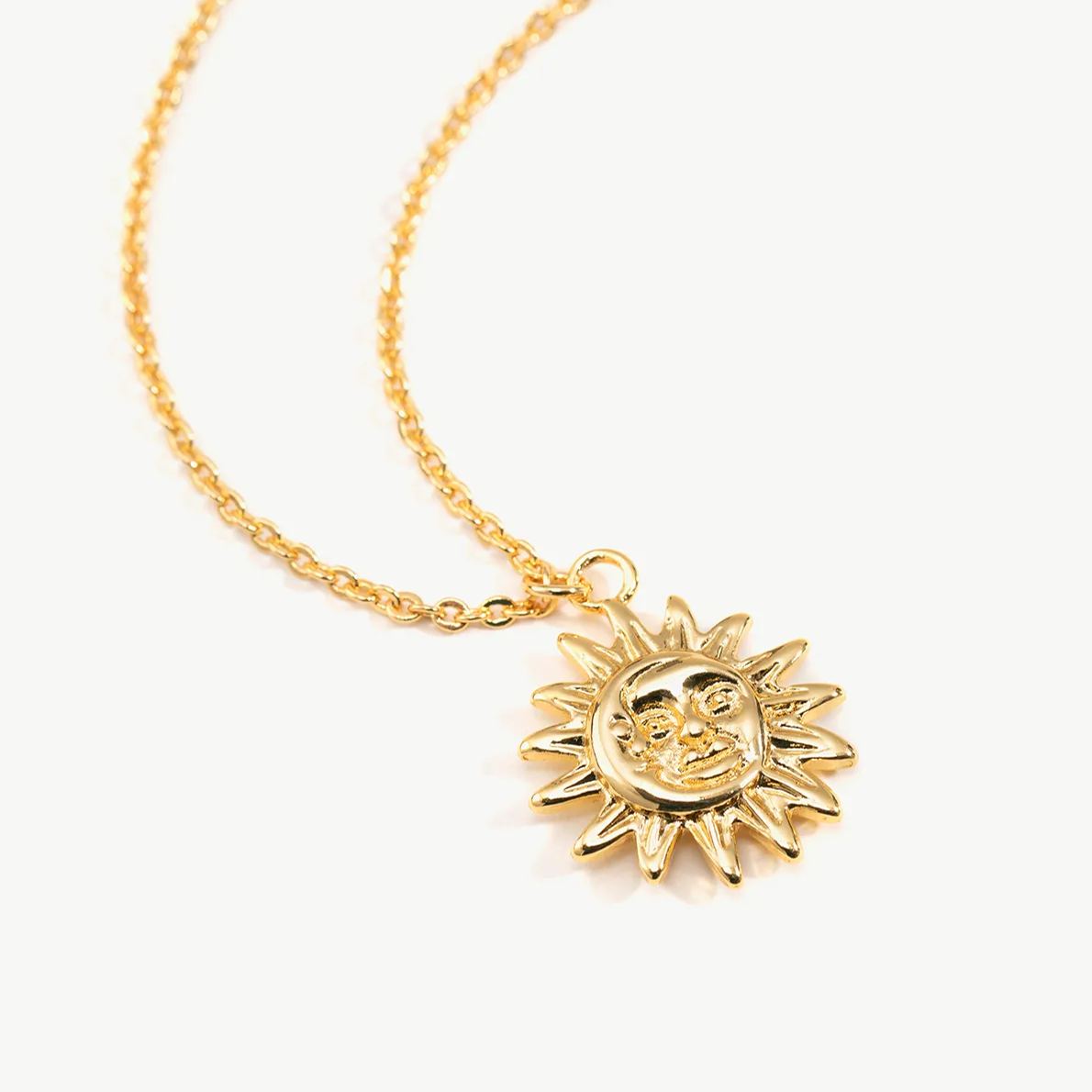 Golden Sun Pendant Necklace
