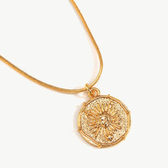 Rising Sun Coin Pendant Necklace