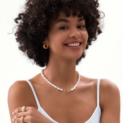 Pearl Flowers T-Bar Necklace