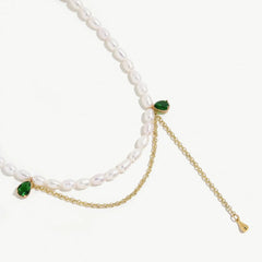 Drop Chain Pearl Necklace