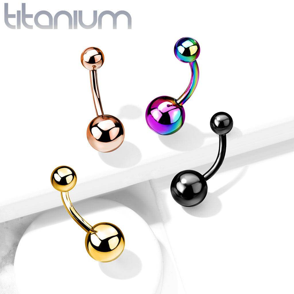 Implant Grade Titanium Black PVD Ball Stud Belly Ring