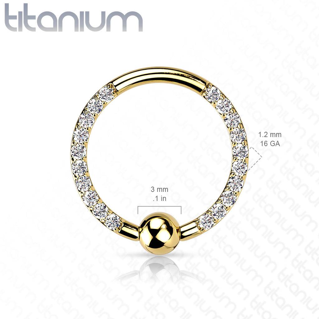 Implant Grade Titan Schwarz PVD Vorderseite VM CZ Pave CBR Creolenring