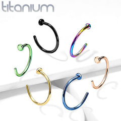 Implant Grade Titanium Black PVD Nose Hoop Ring with Stopper