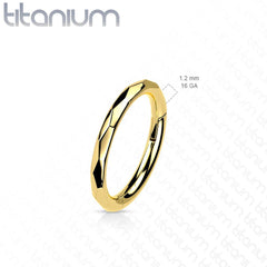 Implant Grade Titanium Dainty Ridged Design Hinged Clicker Hoop Ring