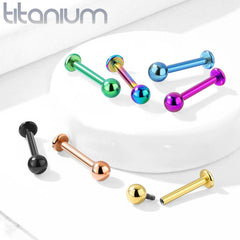 Implant Grade Titanium Internally Threaded Blue PVD Labret