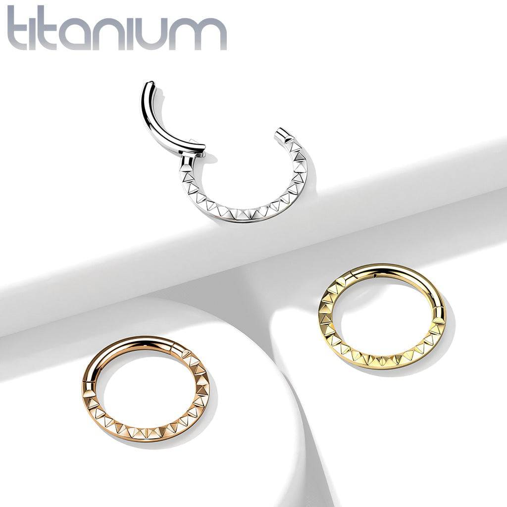 Implant Grade Titanium Ridged Design Hinged Hoop Septum Clicker Ring