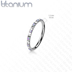 Titan-Klickerring mit Scharnier und geriffeltem Zirkonia in Implantatqualität