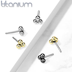 Tragus/Knorpel-Labret-Stecker aus Titan in Implantatqualität, ohne Gewinde, schwarzer PVD-Beschichtung