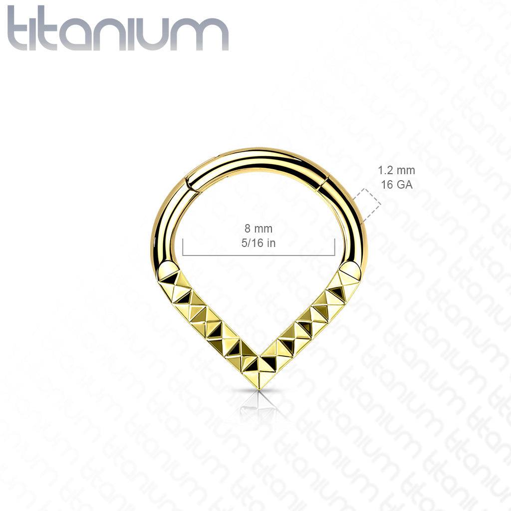 Implant Grade Titanium V Shaped Ridged Septum Clicker Hinged Hoop