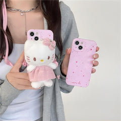 iPhone Case with HELLO KITTY Back Clip and Lanyard Set