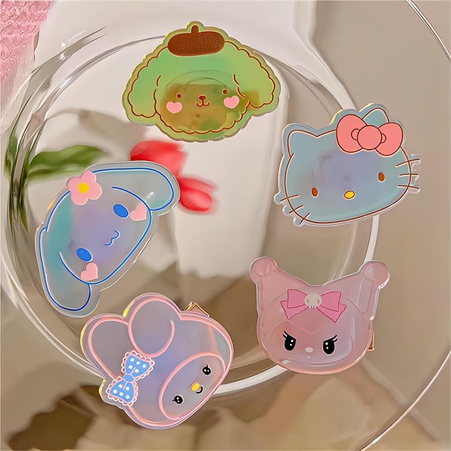 Kawaii 5 Pieces Led Flashing Sanrio Family Hair Clip Set