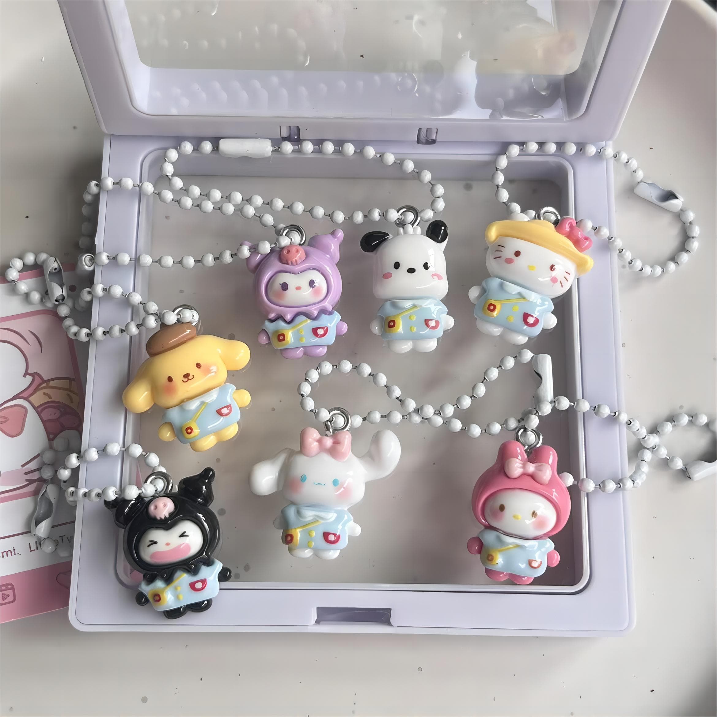 Kawaii 7 Pieces Sanrio Keychain Set