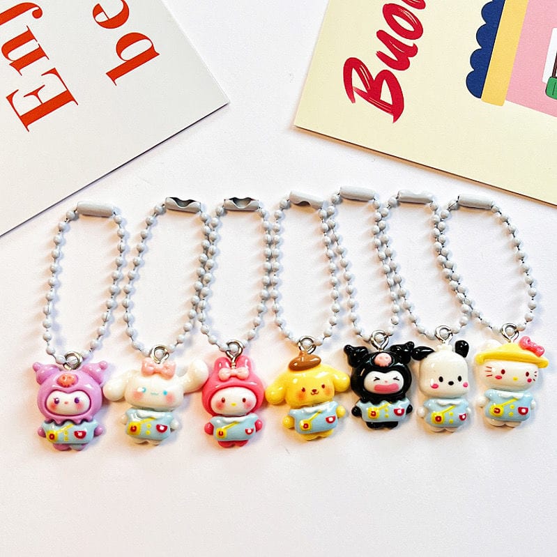 Kawaii 7 Pieces Sanrio Keychain Set