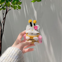 Kawaii Hello Kitty Bee Plush AirPods Earphone Case